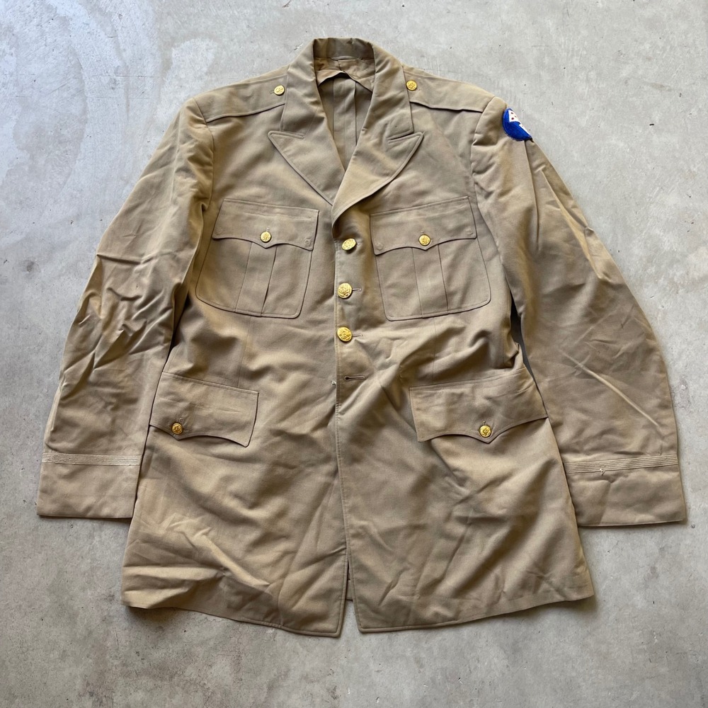 Vintage Saco U.S. Army QMC Khaki Uniform Service Coat Dress Jacket 42 Long WWII